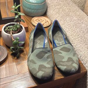 Green Camouflage Slip-On Loafers